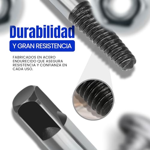 Miniatura 3 de Dalbur Extractor De Tornillos Cepillo De Limpieza - Extractor De Tornillos Rotos - Extractor De Tornillos Dañados - Saca Tornillos Rotos