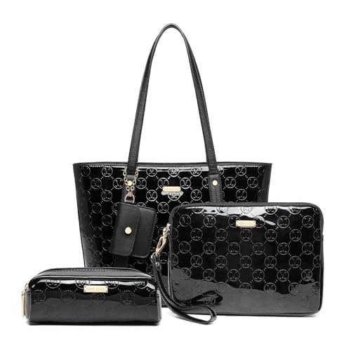 Miss Lulu Borsa Tote Donna, Borsa Tracolla Donna In Pelle Pu, Tote Bag 4 Pcs Borsa