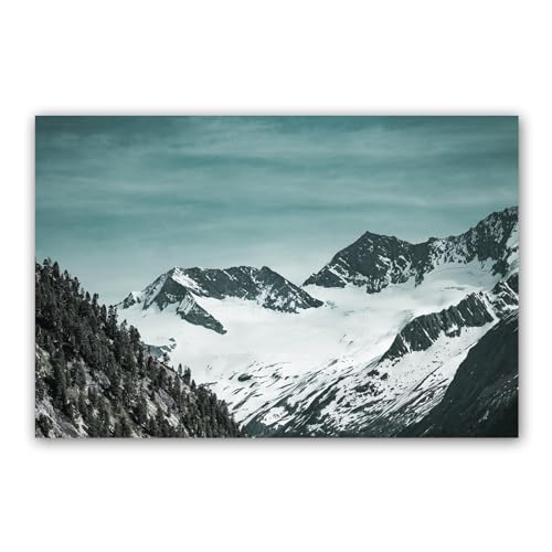 Tableau lac de montagne pour mur vide impression toile paysage apaisant format 30x45cm