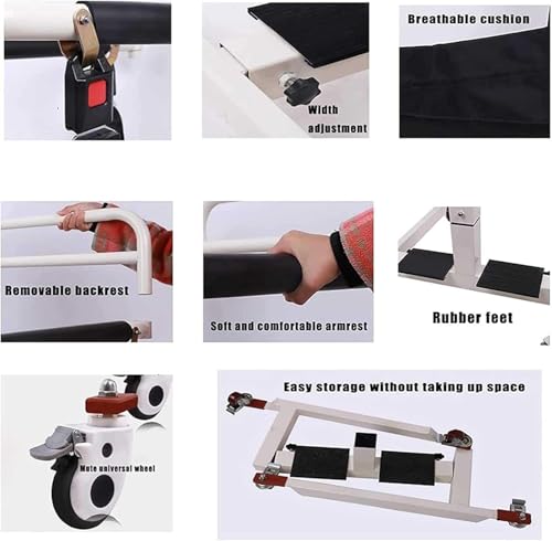 Patiëntenlifthulp Draagbare Patiëntenlift Transfer Rolstoel Lichtgewicht Nachtkastje Rolstoel Rolstoel Liften voor Thuis, Ouderen Patiënten Transfer Lift Gehandicapte Rolstoel, voor Ouderen - Afbeelding 5