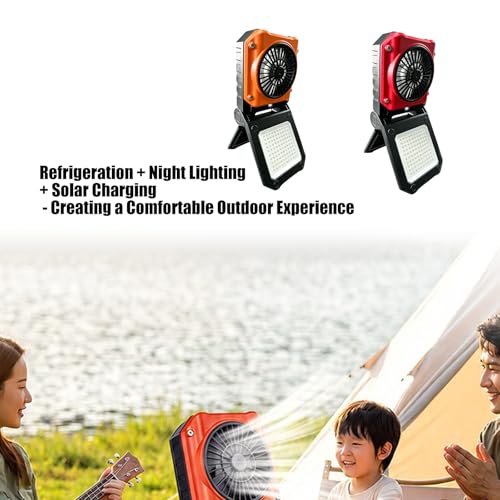 Ventilador para acampar con luz ligera y carga USB para exteriores 4