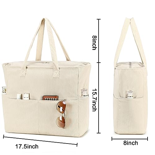 LEDAOU Beach Bag Women Tote Bag Pool Bag with Zipper for Gym Grocery Travel with Wet Pocket4