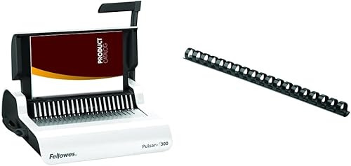 Fellowes 5006801-99 Encuadernadora Pulsar+ Peine Binding (5006801) y 52326 Peines de encuadernación de plástico, respaldo redondo, 12 pulgada, 90