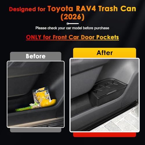Image of for RAV4 Trash Can for 2026 Toyota RAV4 Small Car Trash Bin for 6th Gen RAV 4 Driver Side Front Door Pocket Trash Garbage Bin w /Lid for 2026 Toyota RAV4 Accessories