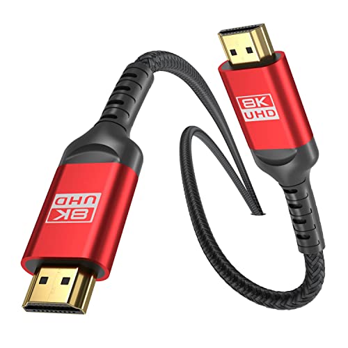 Image of 8K HDMI 2.1 Cable 12ft, Certified 48Gbps Ultra High Speed Braided Cord, Supports 4K@120Hz 8K@60Hz, eARC HDR10+ HDCP 2.3, Compatible with PS5, Xbox Series X, Gaming PC, Roku TV & Monitor