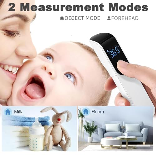 No-Touch Forehead Thermometer – Infrared Digital Thermometer for Adults, Kids, Babies, with Fever Alarm, Instant Reading, ℃/℉ Switch, Room & Surface Mode (Excluding The Battery) - Image 3