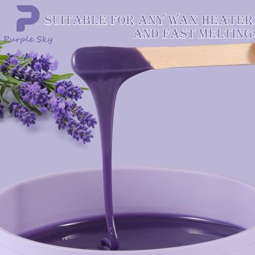 Image of PURPLESKY 5lbs Hard Wax Beads Bulk, Professional Hair Removal Wax Kit for Coarse Hair & Sensitive Skin, Low Temperature, Microwavable, Painless Brazilian, Bikini, Face, Leg, Body Home Use, Purple