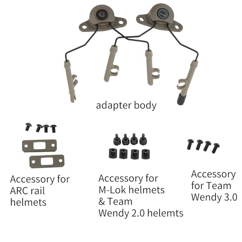Tactical ARC Rail Adapter Kit Compatible with Comtac III Headset & Fast ARC/M-Lok/Team-Wendy2.0 Rail Helmets (Tan)