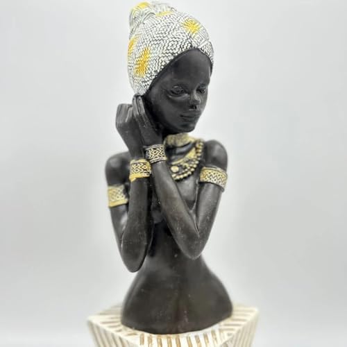 Figura Decorativa Africana Estatua Busto Tradicional 13 Pulgadas miniatura 7