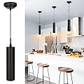 DAKASON Black Pendant Light, LED Modern Pendant Light Fixture for Kitchen Island, Industrial Pendant Lighting for Dining Room, Vintage Chandelier to Decor Living Room, Hallway (1Pack)