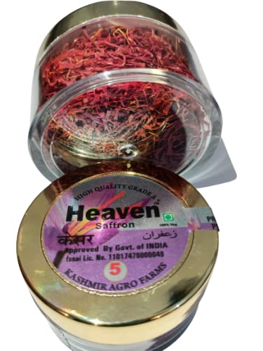 HEAVEN SAFFRON Natural Kashmiri Saffron / Kesar Threads (5gm)