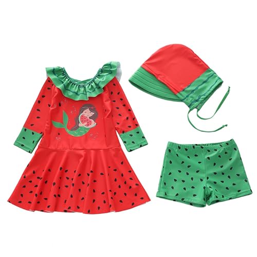 Maillot de bain bébé fille 1 an noir 2 pièces avec t-shirt anti-UV et short imprimé tortues