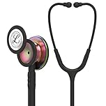 3M Littmann Stetoscopio per il monitoraggio Classic III, testina con finitura arcobaleno, connettore e archetto neri, tubo auricolare nero, 69 cm, 5870