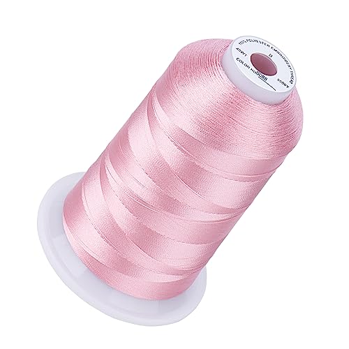 Image of Simthread 5500Yds /5000M 40WT Polyester Embroidery Thread Peachy Pink S088 | High-yardage 5000M spool offers smooth feeding and stable 40WT polyester thread for home and commercial embroidery machines.