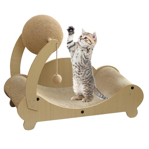 猫用爪とぎベッド | 子猫爪研ぎソファ - 家具保護付きボールコージーラウンジ、室内運動と爪研ぎで退屈な猫のエクササイズ用