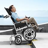 Electric Wheelchair for Adults- Intelligent Lightweight Foldable Electric Wheelchairs, High Back Power Wheelchairs with Flip-Back Armrest, All Terrain Motorized Wheelchair for Seniors,30AH