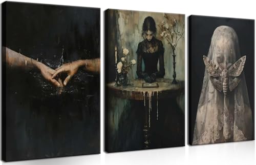 Dark Academia Wall Art, Moody Gothic Victorian Canvas Wall Decor