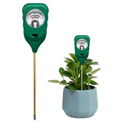 EVBOTGEE Testeur de Sol 3 en 1 : Mesure de l’humidité et du pH du Sol pour Les pelouses et Les Plantes. Idéal pour Le Jardinage, Les pelouses, Les Jardins...