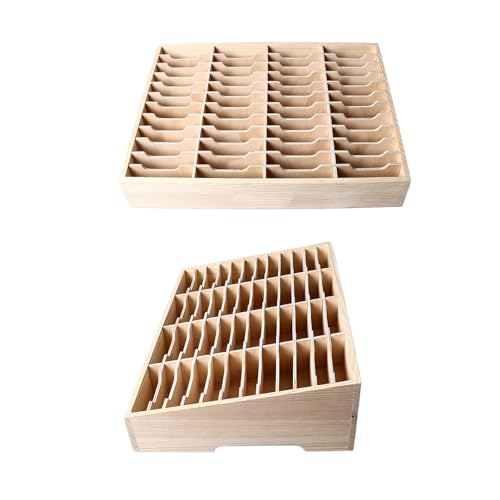 Boîte de rangement téléphone portable 48 compartiments bois support de table