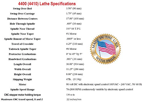Sherline 8440 Windows 3.5? x 17? Inch Lathe. A Complete CNC System +USB Controller + Latitude Laptop