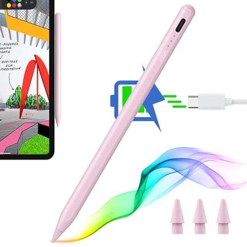 Image of ESR for Apple Stylus Pen with Tilt Sensitivity, iPad Pencil for Apple iPad 10 /9 /8 /7 /6, iPad Pro 11, iPad Pro 12.9, iPad mini 6 /5, and iPad Air 5 /4 /3, Palm Rejection, Magnetic Attachment, Pink