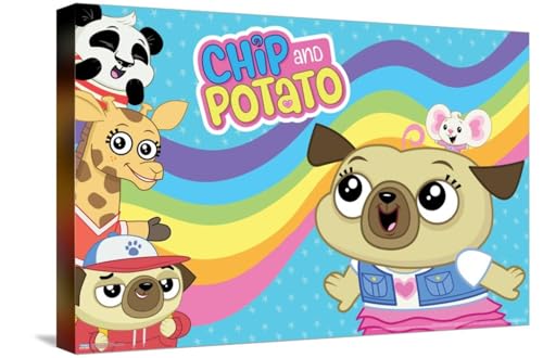 Trends International Chip and Potato - Rainbow Canvas Wall Poster, 14.72" x 22.37", Stretched Canvas