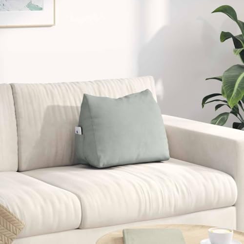Coussin de dos pour salon et bureau oreiller lombaire gris