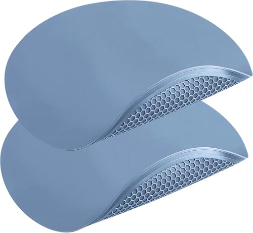 Image of Extra Large Silicone Microwave Mat & Food Cover- Mat as Bowl Holder, Cover for Splatter Guard, Multi-Use Silicone Trivet Pot Holders, Drying Mat for Kitchen Counter, 12 inchHeat Resistant Mat, Blue 2Pack