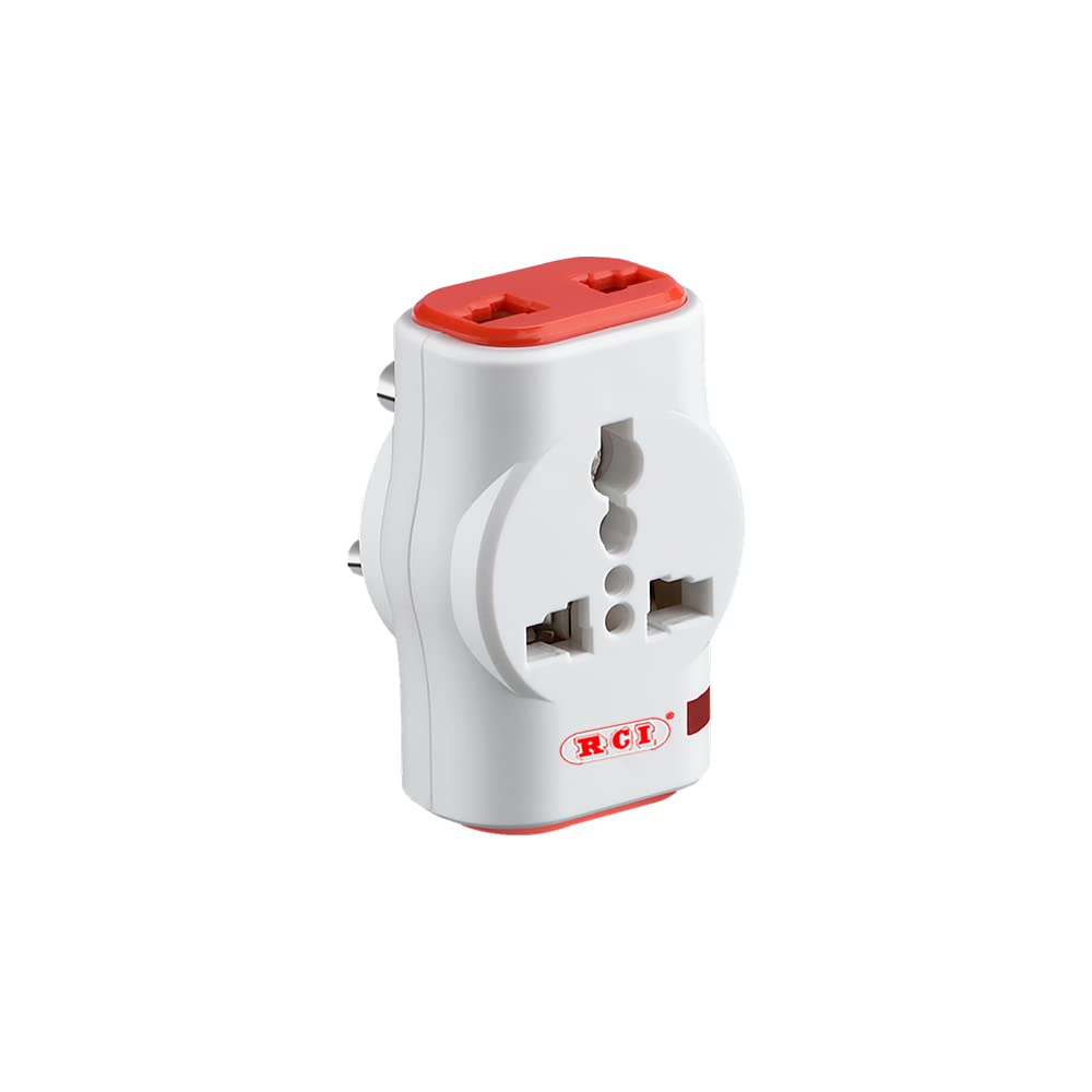 RCI Glaze 3 pin Universal Multi-Plug 6A Travel Adapter with Indicator