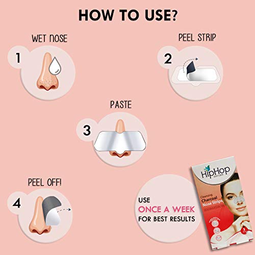 HipHop Skincare Cleansing Charcoal Nose Strips for Women - Blackhead Remover & Pore Cleanser (3 Strips) - Image 6