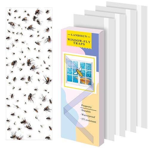 Landisun Fly Trap Indoor Fruit Fly Traps Mosquitos Gnat Windows Bug Sticky Glue Traps 30 Pack