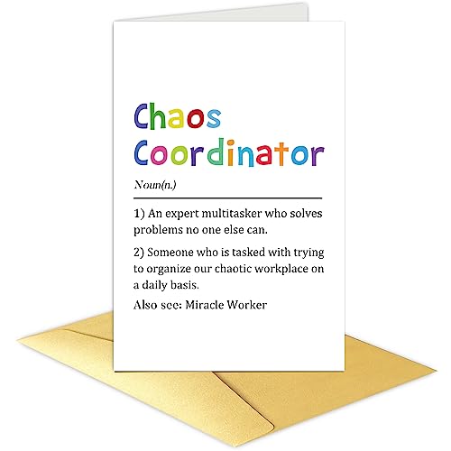 Chenive Funny Birthday Card for Boss Coworker, Coworker Leaving Card, Boss Day Cards, Retirement Cards Gifts, Chaos Coordinator Gifts