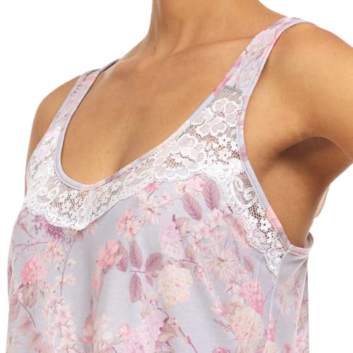 Flora Nikrooz Tank & Short Lounge Pajama Set (Gray, Medium) #TOP2