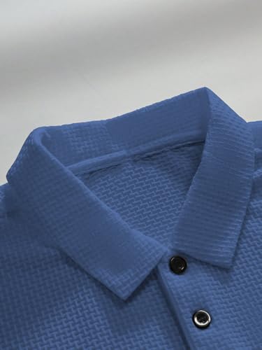 Image of TAGDO Men's Cotton Rich Polo Tshirt | Textured Fabric Casual Collar T Shirt for Men | Half Sleeve Regular Fit Trendy Polo Tee Shirts for Everyday Wear (2029)