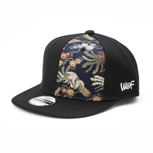 W@nderFabric Traditional Japanese Baseball Cap Embroidered Pattern Adjustable Snapback Cotton Unisex (US Alpha Medium Large F-2)