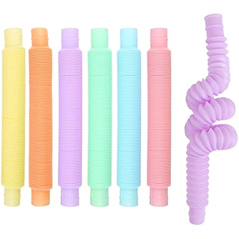 VEYLIN Pop Tubes,6PCS Sensory Fidget Toys Toddler Sensory Toys Fidget Toys for Sensory Kids and Kids Learning Toys Cover