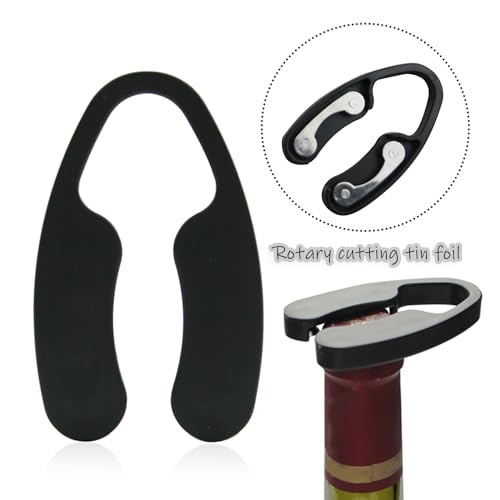 Miniatura 5 de Syeycw 4 Piezas Cortador Papel De Aluminio Las Botellas Vino, Negro Cortador Cápsulas Para Botellas Vino, Para Quitar El Papel Dde Aluminio Las Botellas Vino, Para Fiestas, Campamentos, Bodas