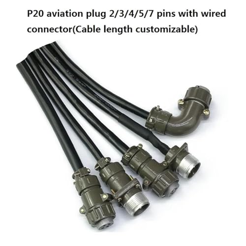 Connecteur de fil P20 mâle résistant aux vibrations avec câble 1M 4 pôles pour machine