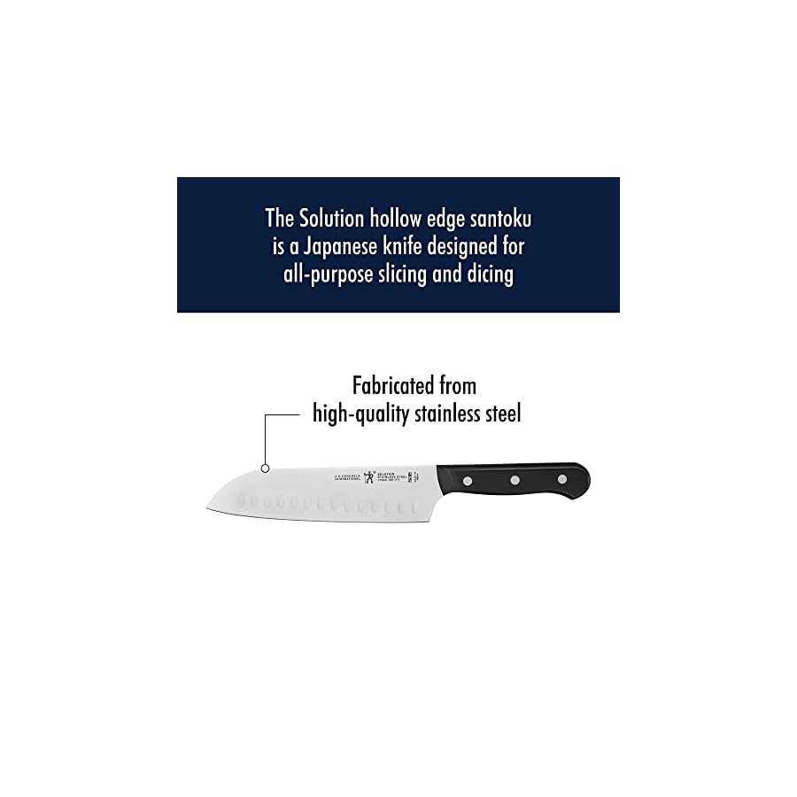 HENCKELS-Solution-Razor-Sharp-Hollow-Edge-Santoku-Knife-7-inch-German-Engineered-Informed-by-100-Years-of-Mastery-BlackStainless-Steel HENCKELS Solution Razor-Sharp Hollow Edge Santoku Knife 7 inch, German Engineered Informed by 100+ Years of Mastery, Black/Stainless Steel