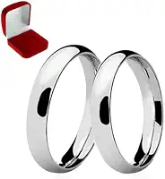 Alianças Prata Italianas Par 4mm Anatomicas Modelo Classic Namoro Noivado Compromisso Casamento com Caixa de Veludo Premium