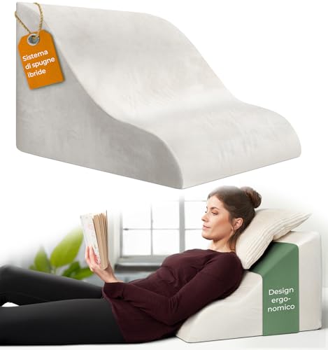 WELL B4 Cuscino antireflusso adulto da Lettura con Memory Foam -...