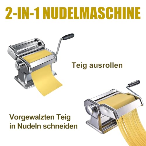 Foto von Manuelle Nudelmaschine, Split Pasta Maker, Edelstahl Pastamaschine