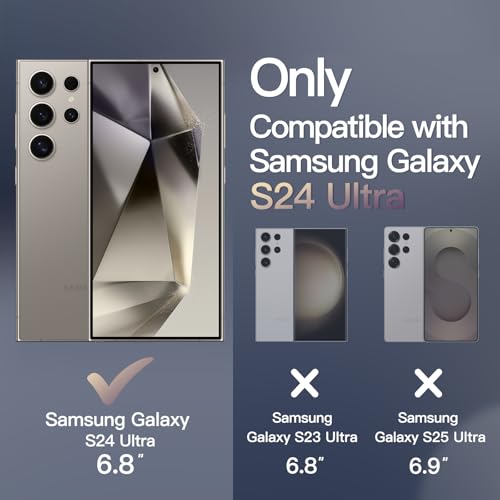 Image of JETech Magnetic Cover Case for Samsung Galaxy S24 Ultra 5G, Compatible with MagSafe, Translucent Matte Back Shockproof Phone Cover (Titanium Grey)