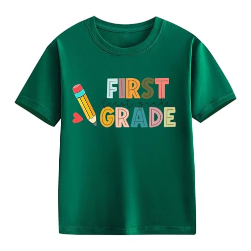 Girls Back to School Graphic T-Shirts, Kids First Grade T-Shirt, Toddlers First Day of School Outfit Summer Tee Tops2