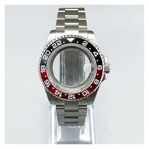 PSDFJAD ZHGUIMING Montre homme 40 mm en céramique bleue GMT lunette de montre NH34 NH35 NH36 boîtier en acier inoxydable montre mécanique modifiée verre fantôme d'eau(NO.1,Transparent bottom)