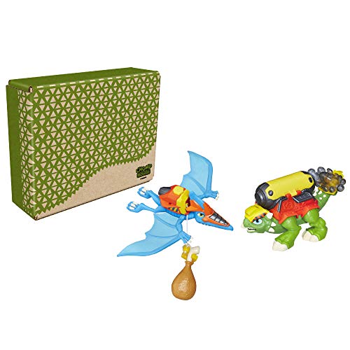 Chomp Squad Playskool Construction Crew, Ankylosaurus And Pterodactyl Figures, Dinosaur Toy With Construction Play For Kids 3 Years And Up #TOP2