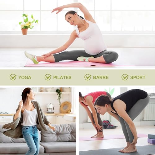 Image of Women's Grip Socks with Straps - 3 Pairs Non Slip Socks for Pilates, Yoga, Ballet & Barre Dance