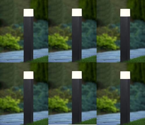 Image of Bollard Outdoor 24 inch Pole Light for Home Decorative Exterior /Outdoor Light /Gate Light /Garden Lamp /Pillar Lamp /Gardner Lights, Grey (Pack of 6)