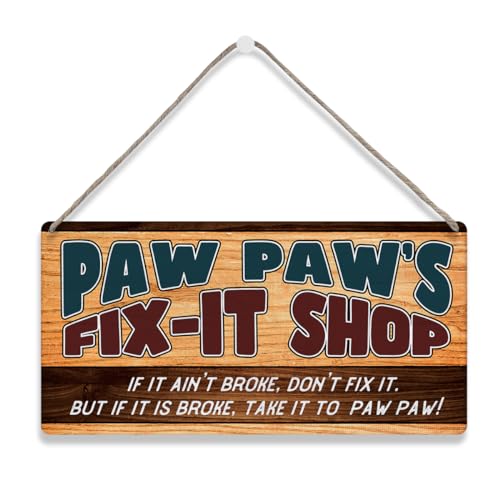 Vintage-Retro-Opa-Geschenke, Pfoten-Geschenke, Heimdekoration, Holzschild zum Aufhängen, rustikales Vatertagsgeschenk, Wanddekoration, Geschenke für Papa, Grampy, Opa, Großvater, Geburtstag, Haus,