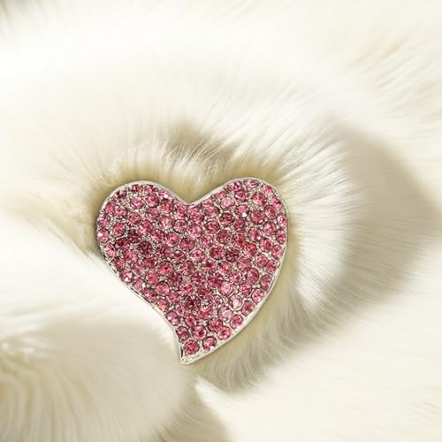Image of Love Heart Shape Brooch Pin Full Crystal Pink /Red /Coloful Heart Lapel Pin Rhinestone Love Heart Badges for Clothing Bag Hat Fashion Dress Coat Pin Valentine's Day Christmas Gift